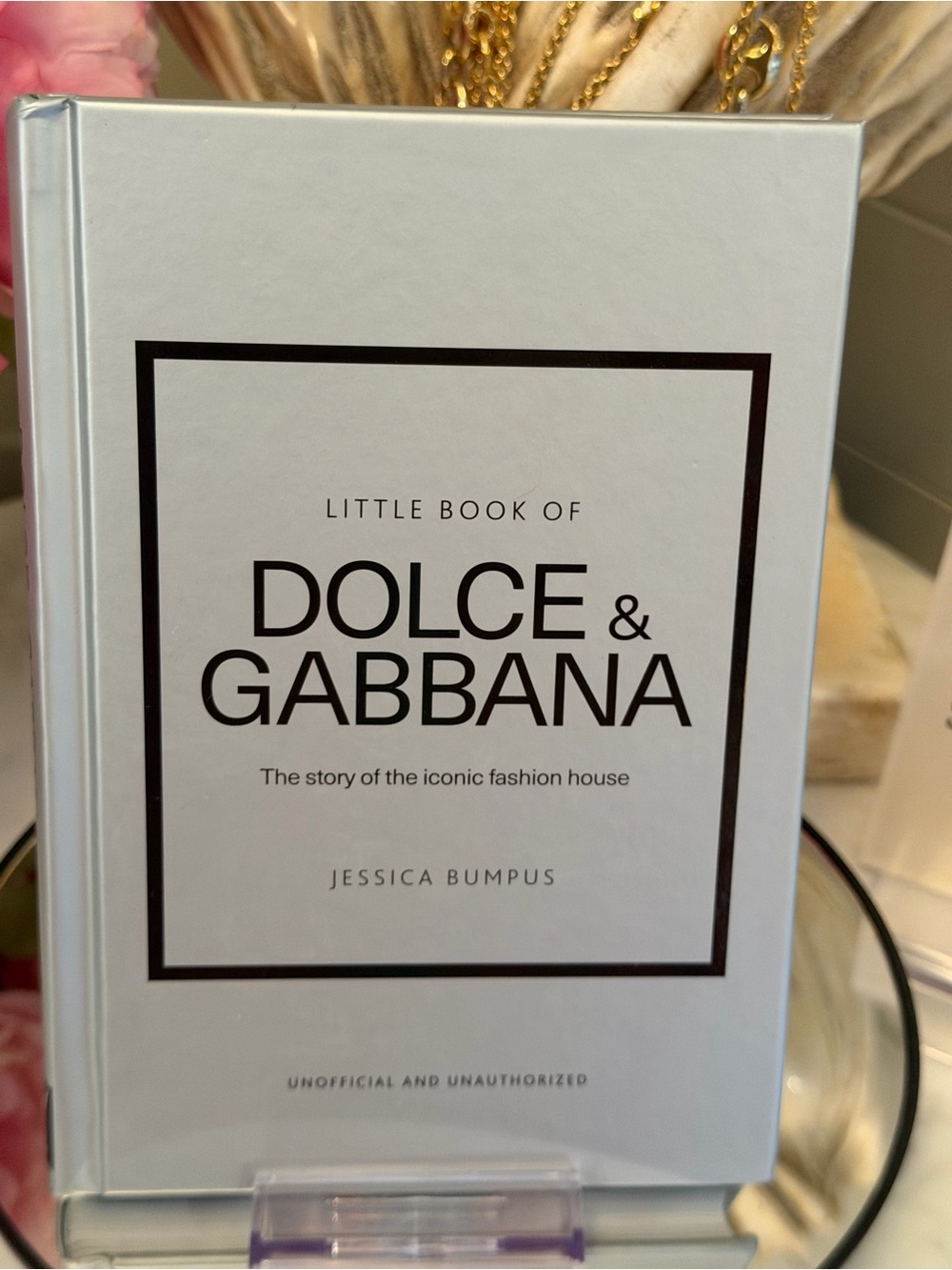Dolce & Gabbana soft grey Hardcover little Fashion Book with Black Typography